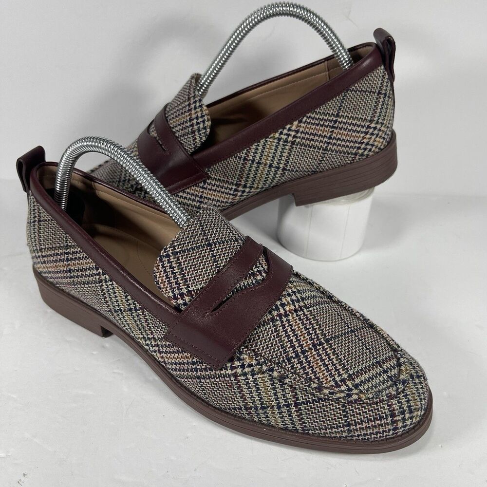Cole Haan Grand 360 Women’s Tweed Penny Loafers Size 9B Plaid Wool Blend W30781
